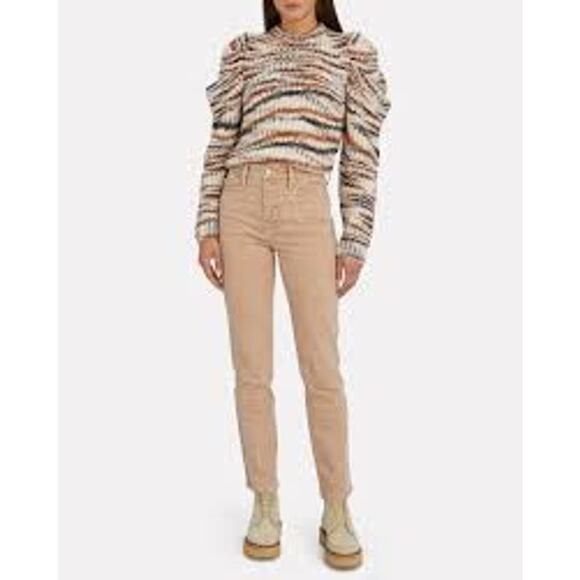 FRAME Le Sylvie Slender Straight-Leg Beige Wash High Rise Jeans Women Sz 30 - Picture 9 of 16